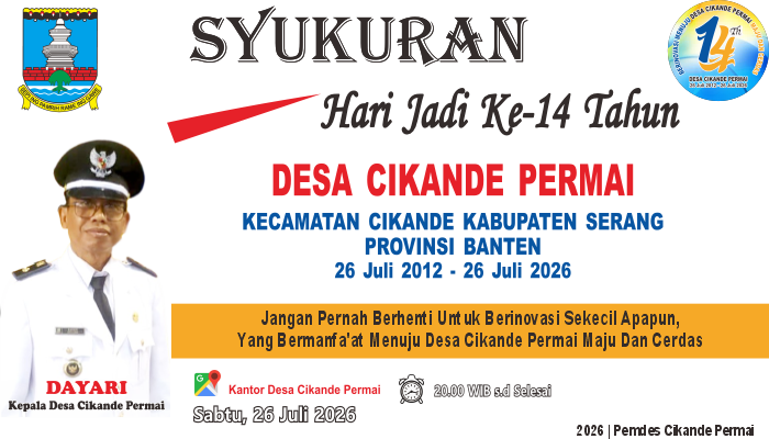 Pemerintah Desa Cikande Permai Menyelenggarakan Kegiatan HUT Desa Ke-14 Di Pendopo Kantor Desa Cikande Permai